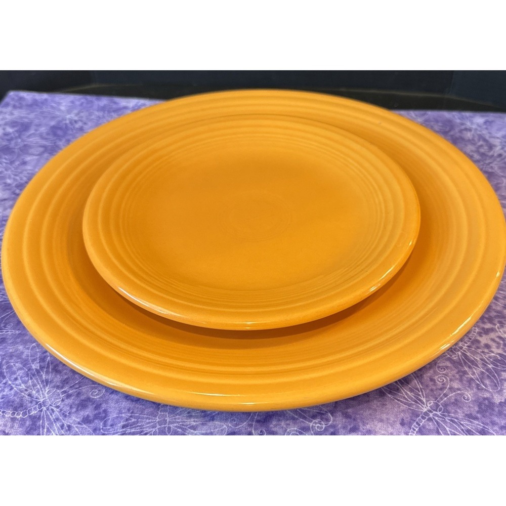 Fiestaware Tangerine Orange‎ Homer Laughlin Salad Dinner Plates Fiesta USA